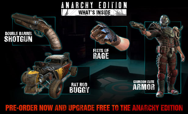 RAGE Anarchy Edition Pre-order Bonuses