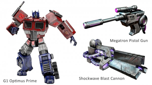 G1 Optimus Prime, Megatron Gun, and Shockwave Cannon