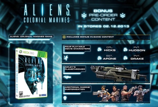 Aliens: Colonial Marines Pre-Order Bonus