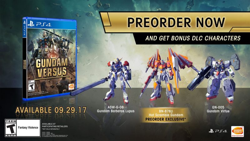 Gundam Versus - Pre-Order Characters