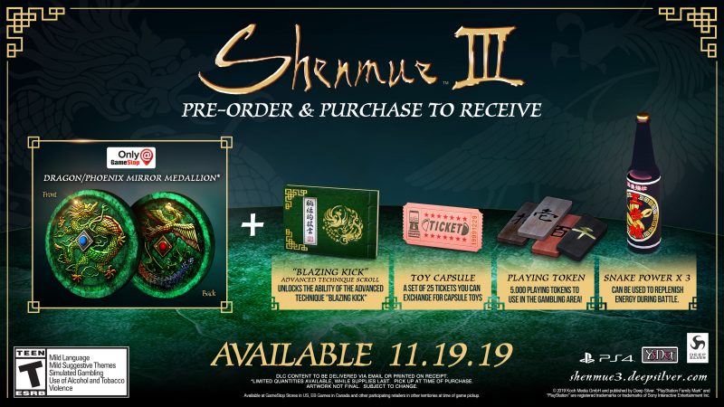 Shenmue III - GameStop Dragon/Phoenix Medallion