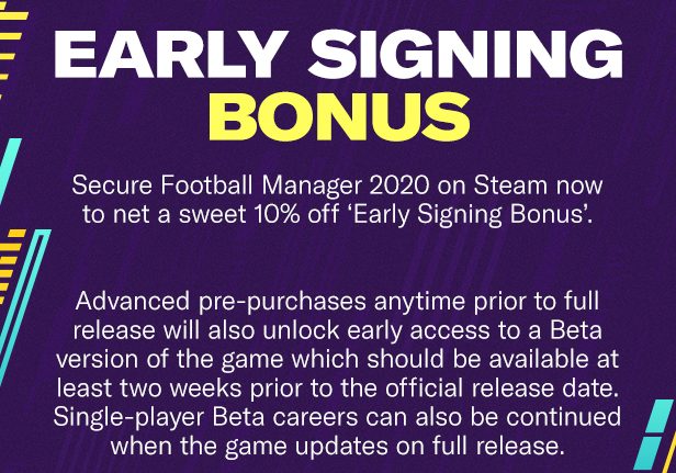 Football Manager 2020 - Early Signing Bonus