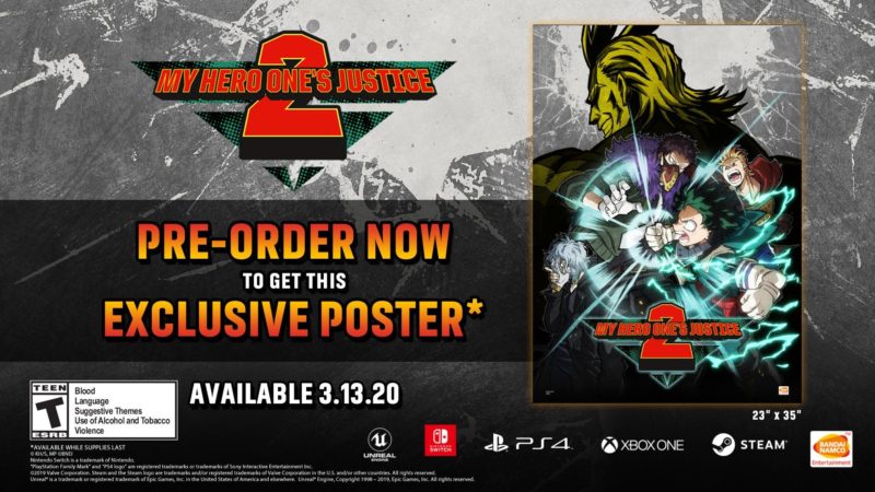 My Hero: One's Justice 2 - GameStop Poster