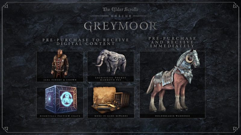 ESO: Greymoor - Pre-Order Bonuses