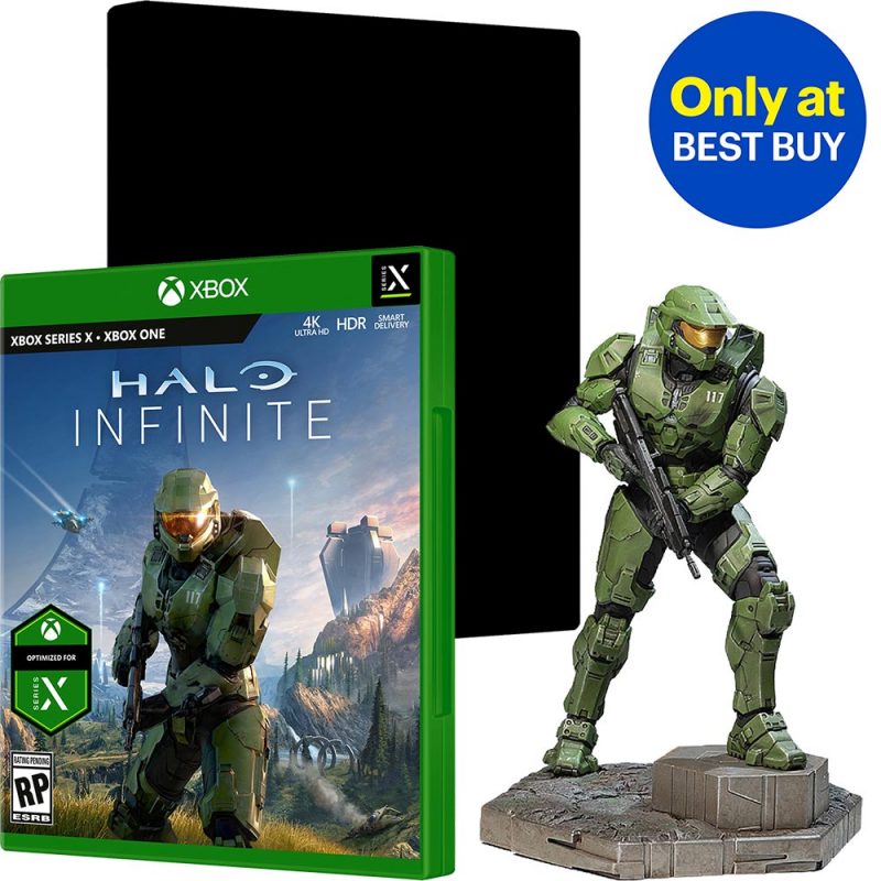 Halo Infinite - Master Chief Statue & SteelBook Case Bundle