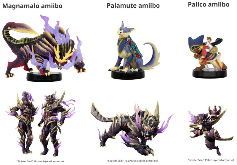Monster Hunter Rise - Magnamalo, Palamute and Palico amiibo